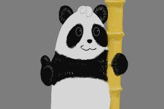 PANDA WITH BAMBOO